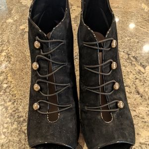 WHBM suede and patent leather booties